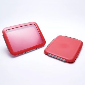 Food Flex Set of 2 Large Flat Storage Containers RED